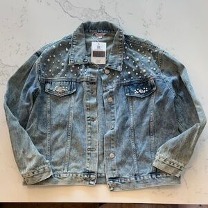 Pearl Studded Denim Jacket